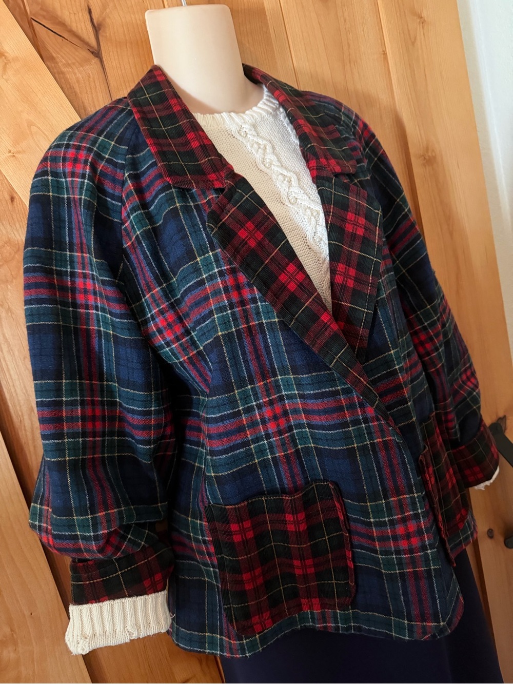 Handmade Wool Plaid Jacket Artisan Tartan Cottagecore Heritage Shacket